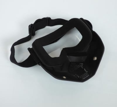 Dark Knight bril en masker in mat zwart voor jethelm met helder scherm