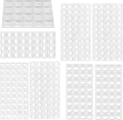 316 elastische meubelbuffers - Transparante zelfklevende rubberen voeten van 8 maten voor bescherming en demping