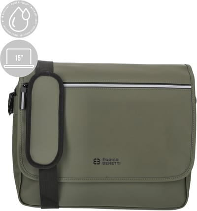 Enrico Benetti Bergen Waterafstotende Schoudertas met 15 inch Laptopvak - Laptoptas - Olijfgroen