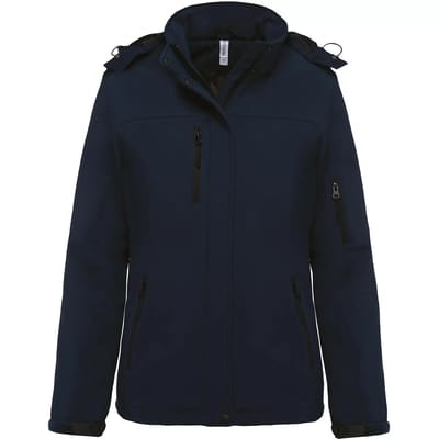 Kariban Gewatteerde softshell damesparka met capuchon K651 - Navy - XS