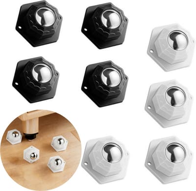 8 Stuks Mini Meubelwielen Zelfklevend – 360° Zwenkwielen – Kleine Kogelwielen voor Meubels en Apparaten