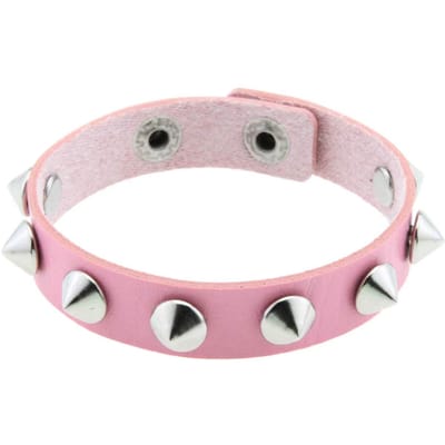 Boucle Rivet en Acier Inoxydable Bracelet Couple en Cuir PU Mode Tendance Gothique Bracelet white