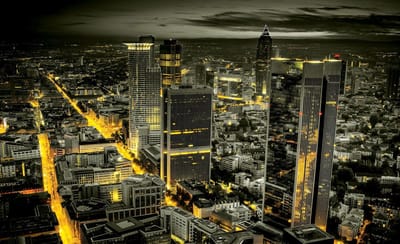 City Frankfurt Skyline Night Lights Photo Wallcovering