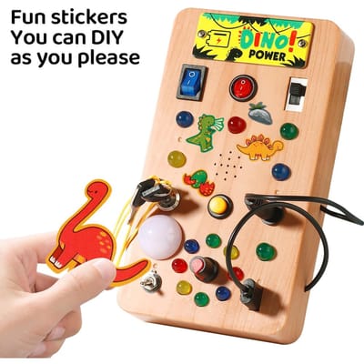 Table d'activités Montessori idéale pour les garçons de 18 mois, dotée d'un interrupteur lumineux LED et d'un tournevis - Jouets sensoriels