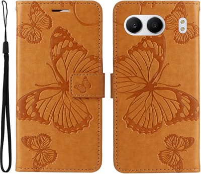 Coverup Hoesje - Geschikt voor OnePlus Nord 4 Hoesje - Coverup Vlinders Book Case - Oranje