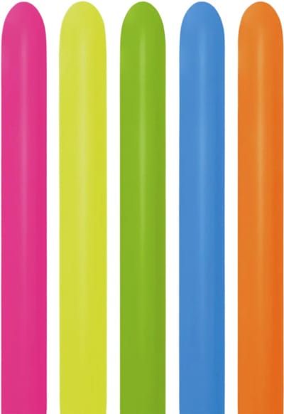 Sempertex modeleer ballonnen | Plooi ballonnen | Professionele kwaliteit | neon kleuren mix | 260S