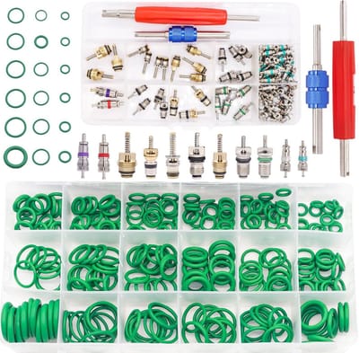 Ventielkern Kit - O-ring Assortiment - Airco Reparatie - 372 Delig - 18 Maten - Groen