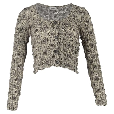 Nanushka bedrukte, gesmokte Rosine-cardigan in veelkleurig polyester