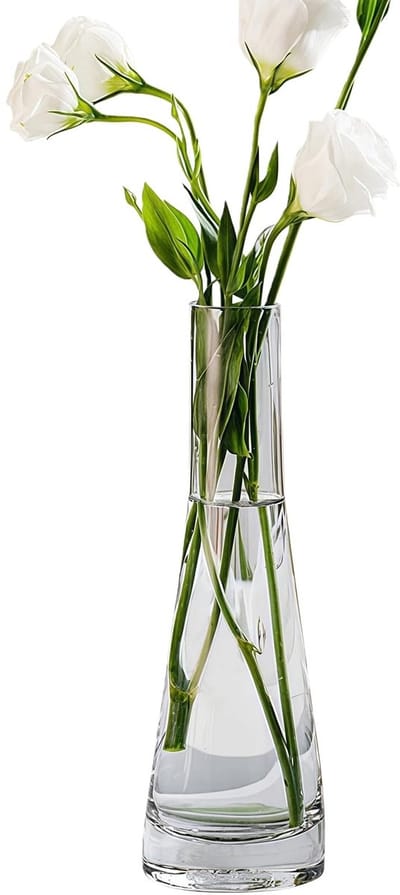 NTH products- Bloem Vaas Handgemaakt - Glas - Decoratieve Vaas - Slanke Vorm - 21cm Hoogte - Voor Bloemenboeketten - Elegante Tafeldecoratie