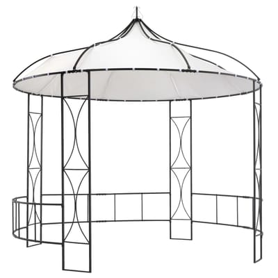 vidaXL - Prieel - rond - 300x290 - cm - wit