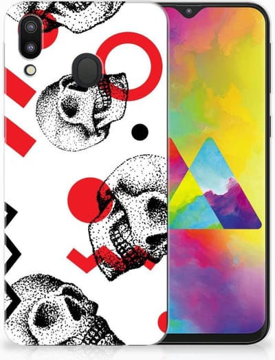 TPU Hoesje voor Silicone Back Case Samsung Galaxy M20 (Power) Skull Red