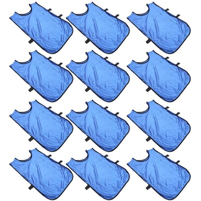 12 pcs Gilet d'entraînement adulte Doux pour la peau Débardeurs d'entraînement d'équipe Taille unique pour Football Basket-ball Sports gray