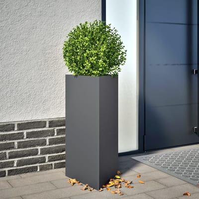 vidaXL - Plantenbak - driehoek - 40x34,5x75 - cm - staal - antracietkleurig