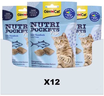 GimCat Nutri Pockets Vis met Tonijn - 12 x 60 gr - Voordeelverpakking