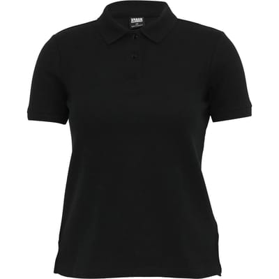 Urban Classics Ladies Polo Shirt Poloshirt zwart XS - Katoen - Basics