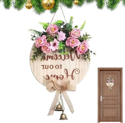 Huisbord Welkom - Voordeurdecoratie Krans - Entree Versieren - Met Jute Strik - 30 cm - Niet gespecificeerd