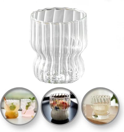 Ribbelglazen - 2 Stuks - 260ml - Koffieglazen - Theeglazen