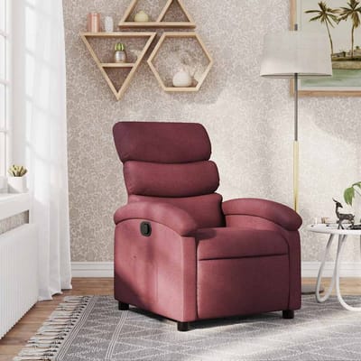 vidaXL - Fauteuil - verstelbaar - stof - wijnrood