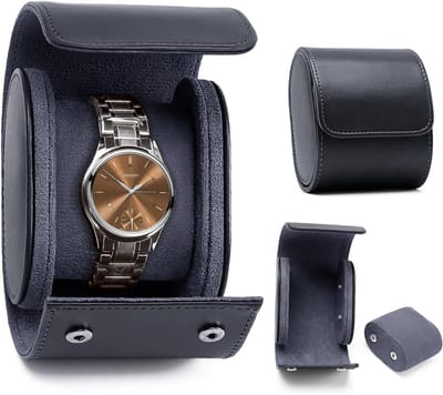 Elegante Horlogebox voor 1 Horloge - Luxe PU Leer, Reisvriendelijk, Perfect Cadeau voor Horlogeliefhebbers