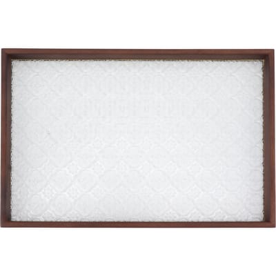 Rechthoekig Thee Serveerblad Walnoot Glas Robuust Houten Glas Thee Dienblad voor Cake Brood Ontbijt Snack Large