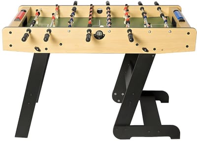 Vente-unique Voetbaltafel van naturel houtkleurig mdf - Opklapbaar - L121 x B61 x H79 cm - HORTON