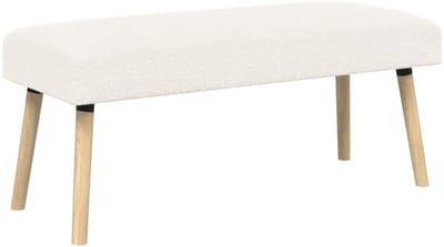 vidaXL - Bank - Effen - Crèmekleurig - 110 - x - 40 - x - 46 - cm - Bouclé
