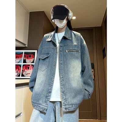 Denim Jas Heren Lentejas Heren Casual Heren Werkkleding, Lente- en Herfstjas Koppel Top 3XL