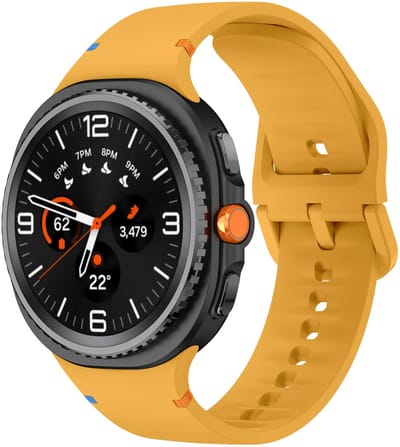 Strap-it Siliconen bandje met gespsluiting geschikt voor Samsung Galaxy Watch 9 (40/44mm) / Watch 8 (40/44mm) / 8 Classic (46mm) - geel