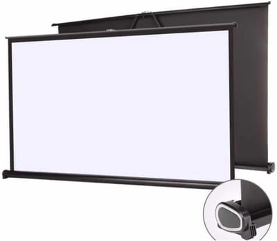 Projectiescherm - Thuisbioscoop Scherm - Films Kijken - Zwarte Achterkant - 30 inch - Wit