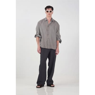 Overgroot Linnenmix Lange Mouwen Shirt