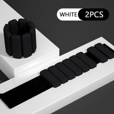 2 pièces poignet poids Bracelet réglable Silicone poignet cheville sangle en cours d'exécution Yoga Pilates entraînement exercice Fitness équipement noir