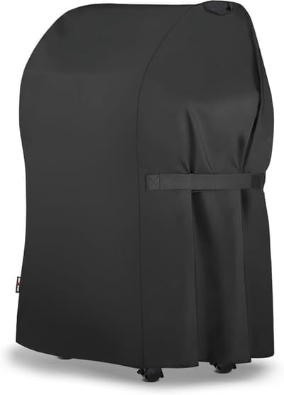 & Zonbescherming - Voor Weber & Buitenkeukens - Sterke BBQ Hoes 210D - Duurzame Waterdichte Afdekhoes voor Barbecue - Zwarte Grill Cover met Wind - Waterdicht