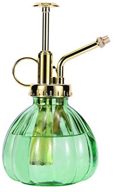 Glazen plantensproeier met gouden pomp – stijlvolle spuitfles voor binnen en buiten
