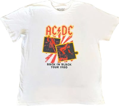 AC/DC - Back In Black Tour 1980 Heren T-shirt - 3XL - Wit