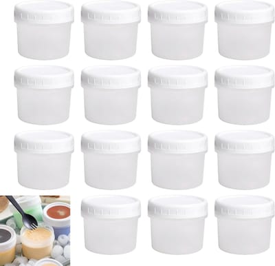 Vriesdozen 120 ml - 15 stuks herbruikbare kunststof voorraaddozen met lekvrije deksels voor sauzen, snacks en yoghurt