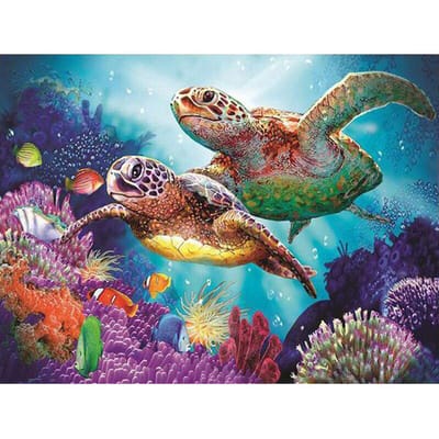 Peinture diamant tortue, broderie artisanale, mosaïque, cadeau, Animal, Arts muraux, bricolage 20X30CM blue