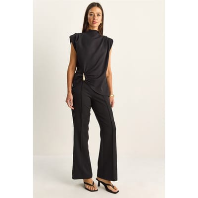 Hoge Taille Flared Leg Co-ord Set