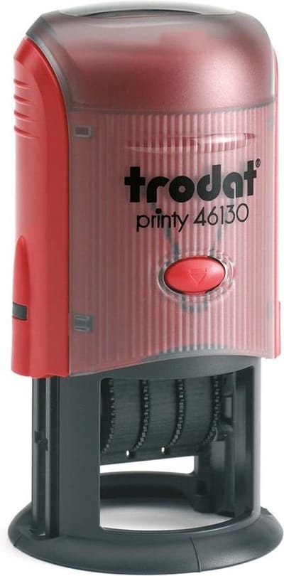 Trodat Printy 46130/D Blauw/rood - Stempels - Datum stempel Nederlands - Stempel afbeelding en tekst