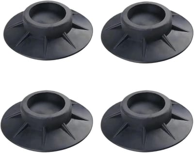 Trillingsdempers Wasmachine - Rubberen Voetjes - Stille Apparaten - Schokabsorberend - 4 stuks - Zwart