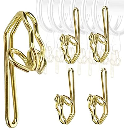 100 Pack Metal Curtain Hooks, Curtain Header Tape Drapery Hooks Easy to Install for Curtain Accessories Bag Hook - ShopVlot