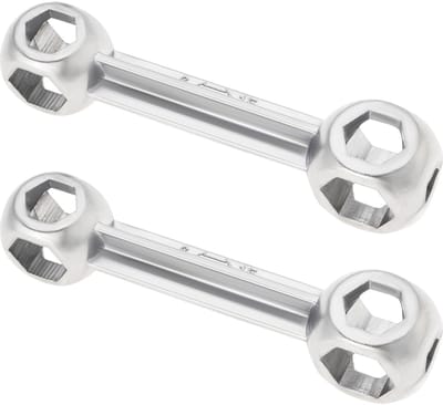 Dailygoods- Fiets Sleutel - 10 Gaten (6-15mm) - Duurzame Zinklegering - Lengte 92,3 mm - Geschikt voor Fietsen - Handig Formaat - Inbussleutel
