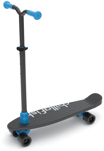 Chillafish Skateboard en Step 2-in-1 - Kinderstep omvormbaar naar Skateboard - Zwart - Jongens en meisjes 3 jaar en ouder - Verstelbaar stuur - Model Skatieskootie 2
