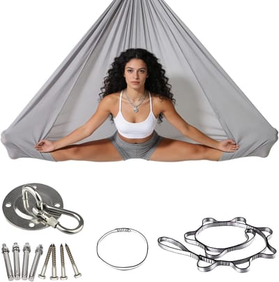 Aerial Yoga Hangmat Set voor Thuisgebruik, Ideaal voor Aerial Yoga, Ontspanning en Fitness, Maximaal 200 kg Belastbaar