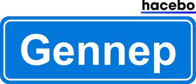 Hacebo - Plaatsnaam Sticker - 29x10 CM - Gennep sticker - Verkeersborden sticker - grappige cadeaus - Gennep