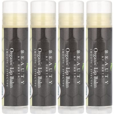 Biologische Bijenwas Lippenbalsem, Vanilleboon, 4 Tubes, 4,25 gram per stuk gray