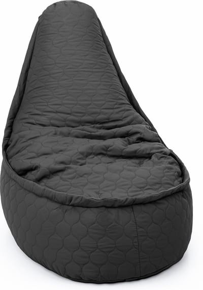 Drop & Sit - zitzak/stoel - tijdloos gewatteerd nylon - Noa JR voor kinderen - zwart - 55 x 75 - 100 Liter