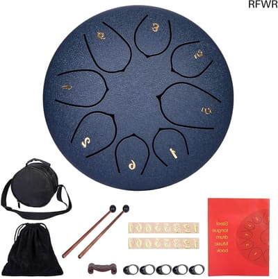 RFWR® Stalen tongtrommel 6 inch met 8 tonen - ideaal voor meditatie en yoga