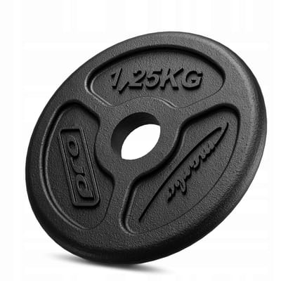 Marbo Sport - Halterschijf - Weight Plate slim - 1,25 kg - Gietijzer - Boring 31 mm - Voor krachttraining en thuisgym en Home Gym - Zwart