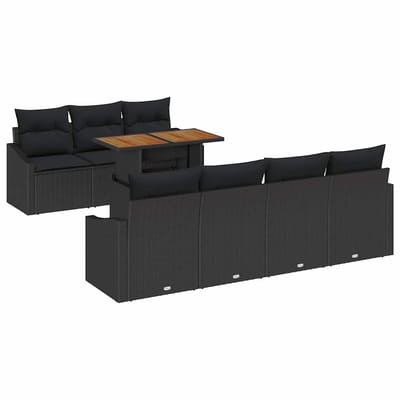 vidaXL - Tuinbank - Set - 8 - st - Zwart - en - Bruin