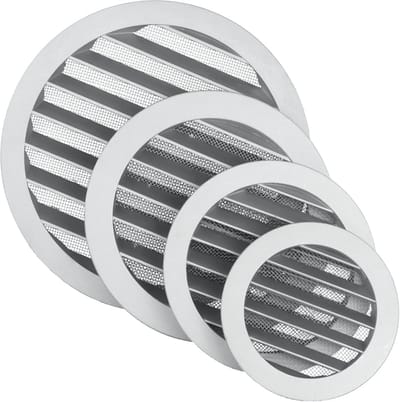 Rond ventilatierooster 125 mm - Hoogwaardig gegoten aluminium met insectennet - Weerbestendig voor binnen en buiten